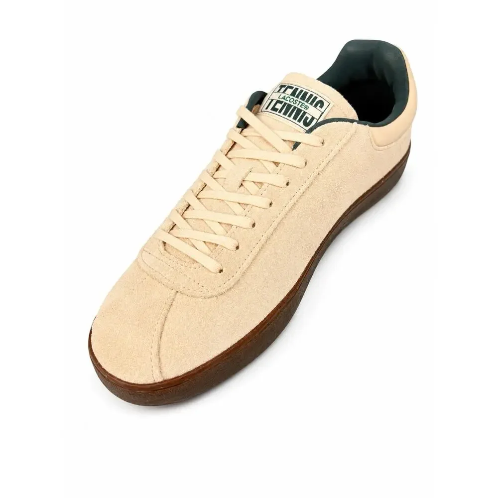 Lacoste Baseshot 125 3 SMA Men’s 9.5 Beige Suede Sneakers Gum Sole 749SMA0060AOT